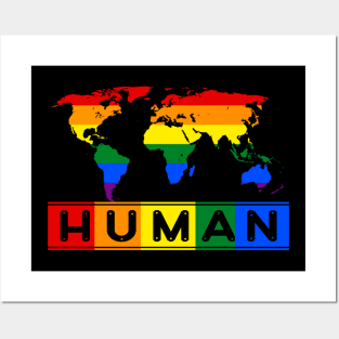 Human LGBT Gay Lesbian Pride Month Posters and Art